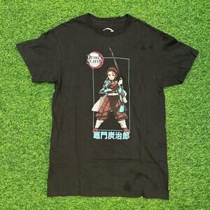 Retro Demon Slayer "Tanjiro Kamado" graphic print black tee